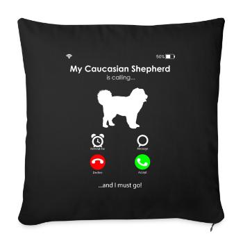Caucasian Ovcharka Caucasian Shepherd Dog - Sofa pillowcase 17,3'' x 17,3'' (45 x 45 cm) - black - Front