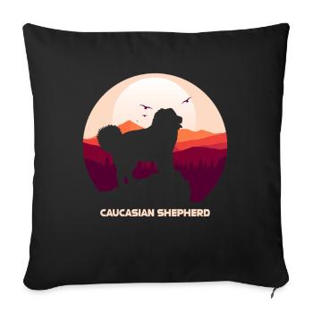 Caucasian Ovcharka Caucasian Shepherd Dog - Sofa pillowcase 17,3'' x 17,3'' (45 x 45 cm) - black - Front