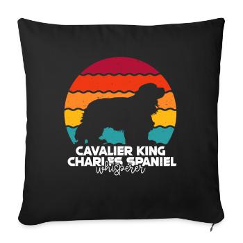 Cavalier King Charles Spaniel Geschenk - Sofakissenbezug 45 x 45 cm - Schwarz - Vorne