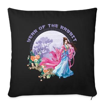 Majestic Rabbit 2023 Year Happy Chinese New Year - Sofakissenbezug 45 x 45 cm - Schwarz - Vorne