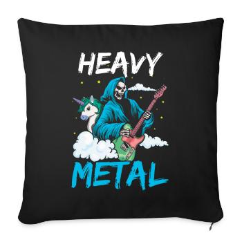 Grim Bone Unicorn Guitare Metal Musique Heavy Rock - Housse de coussin décorative 45 x 45 cm - noir - Devant