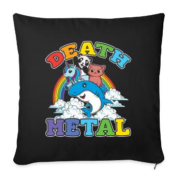 Unicorn Panda Cat Shark Love Metal Music Rock - Sofa pillowcase 17,3'' x 17,3'' (45 x 45 cm) - black - Front
