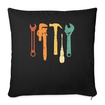 Mechanic Vintage Retro Tools Fix Stuff - Housse de coussin décorative 45 x 45 cm - noir - Devant