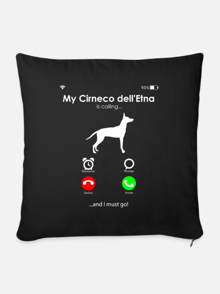 Cirneco dell Etna - Sofakissenbezug 45 x 45 cm - Schwarz
