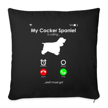 Cocker Spaniel - Sofakissenbezug 45 x 45 cm - Schwarz - Vorne