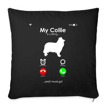 Collie - Sofa pillowcase 17,3'' x 17,3'' (45 x 45 cm) - black - Front