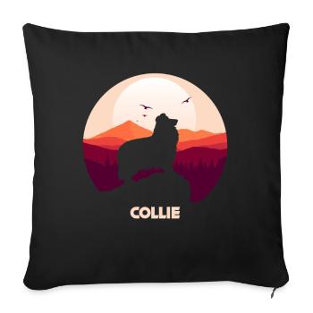 Collie - Sofa pillowcase 17,3'' x 17,3'' (45 x 45 cm) - black - Front