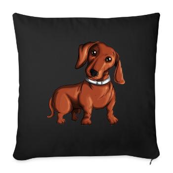 Dackelfan Hunderasse Dackel Besitzer Hundezüchter - Sofakissenbezug 45 x 45 cm - Schwarz - Vorne