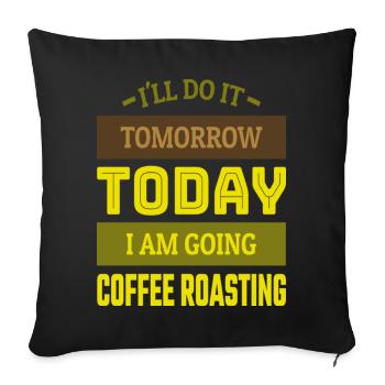Je vais à Torréfaction de café Torréfaction de café - Housse de coussin décorative 45 x 45 cm - noir - Devant