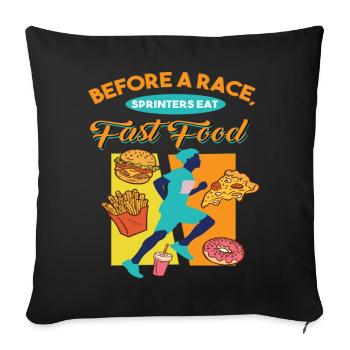Coureurs de marathon et de cross-country - Housse de coussin décorative 45 x 45 cm - noir - Devant