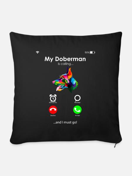 Dobermann - Sofakissenbezug 45 x 45 cm - Schwarz