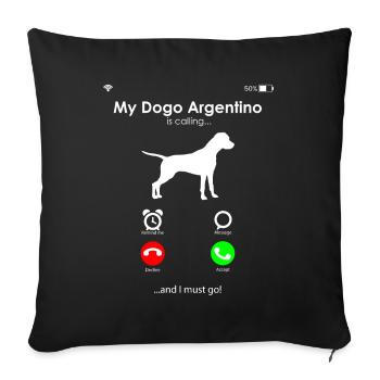 Dogo Argentino - Sofa pillowcase 17,3'' x 17,3'' (45 x 45 cm) - black - Front