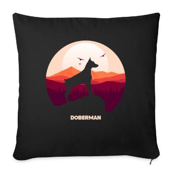 Dobermann - Sofakissenbezug 45 x 45 cm - Schwarz - Vorne