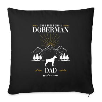 Dobermann - Sofakissenbezug 45 x 45 cm - Schwarz - Vorne