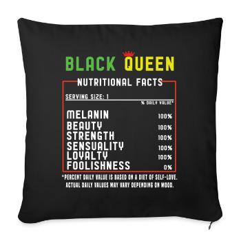 Mois de l’histoire des Noirs de la Mélanine Pride - Housse de coussin décorative 45 x 45 cm - noir - Devant