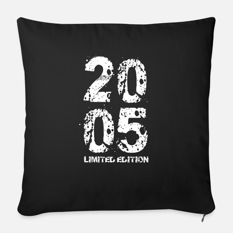Anniversaire 2005 Numéro d’édition limitée Année 05 - Housse de coussin décorative 45 x 45 cm - noir