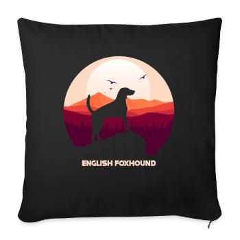 Englischer Foxhound und Mond Halloween - Sofakissenbezug 45 x 45 cm - Schwarz - Vorne