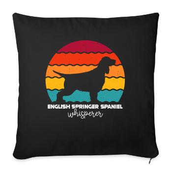 Englischer Springer Spaniel Flüsterer Retro Vintag - Sofakissenbezug 45 x 45 cm - Schwarz - Vorne