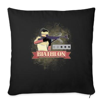 Biathlon Sport Sport Winter Sports Women - Sofa pillowcase 17,3'' x 17,3'' (45 x 45 cm) - black - Front