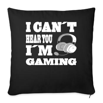 Gaming Retro Geschenkidee - Sofakissenbezug 45 x 45 cm - Schwarz - Vorne