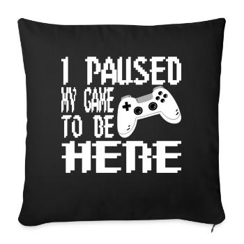 Gaming Retro Geschenkidee - Sofakissenbezug 45 x 45 cm - Schwarz - Vorne