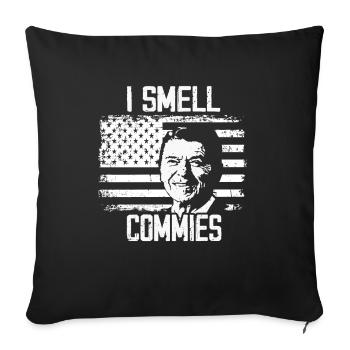 Ich rieche Kommunisten, Ronald Regan Präsident coo - Sofakissenbezug 45 x 45 cm - Schwarz - Vorne