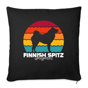 Finnischer Spitzflüsterer Retro Vintage - Sofakissenbezug 45 x 45 cm - Schwarz - Vorne