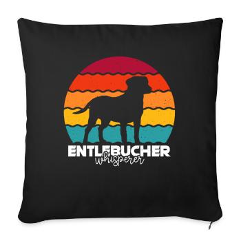Entlebucher Sennenhundeflüsterer Retro Vintage - Sofakissenbezug 45 x 45 cm - Schwarz - Vorne