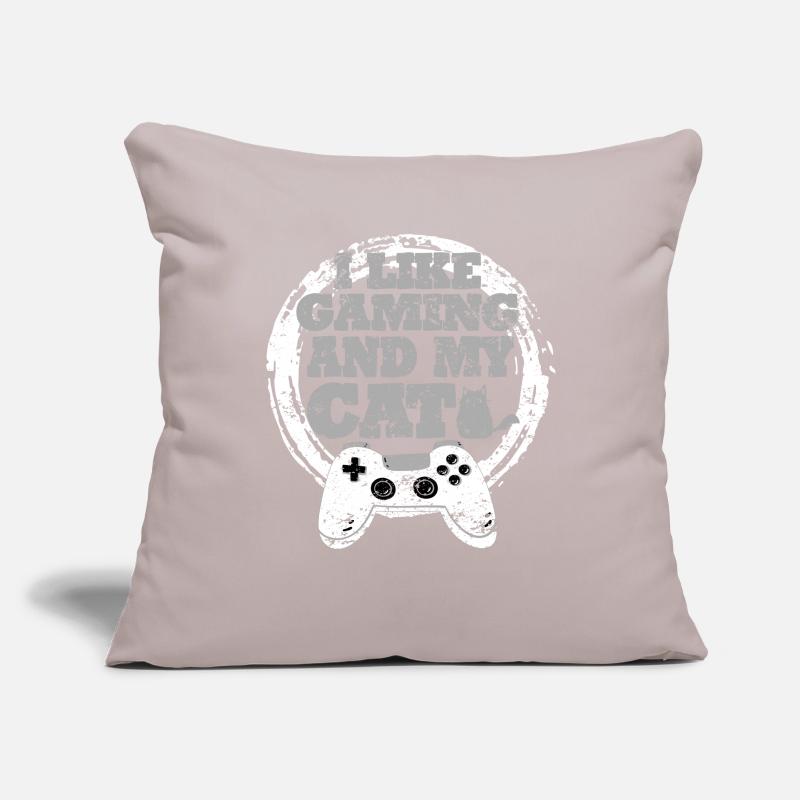Idée cadeau de chat de jeu Housse de coussin décorative 45 x 45 cm