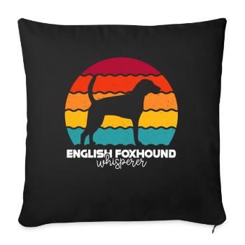 Français Foxhound Whisperer Retro Vintage - Housse de coussin décorative 45 x 45 cm - noir - Devant