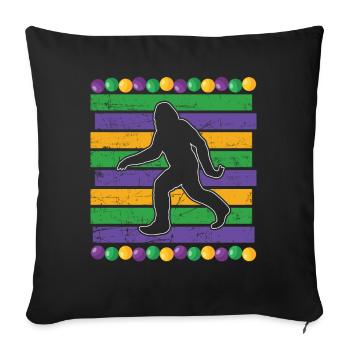 Bigfoot Festival Parade Beads Mardi Gras 2023 - Sofa pillowcase 17,3'' x 17,3'' (45 x 45 cm) - black - Front