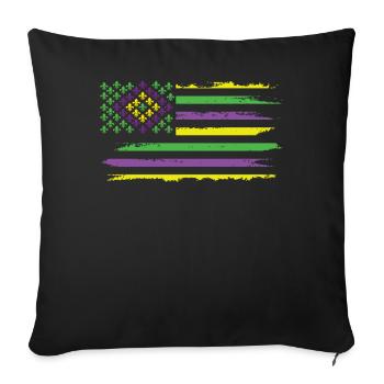 US Flag Festival Parade Beads Mardi Gras 2023 - Sofa pillowcase 17,3'' x 17,3'' (45 x 45 cm) - black - Front
