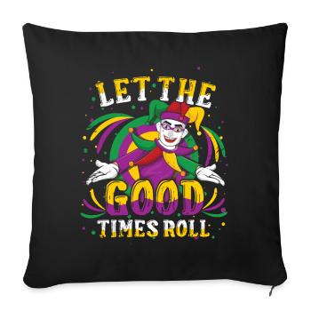 Jester Clown Roll Festival Parade Beads Mardi Gras - Sofakissenbezug 45 x 45 cm - Schwarz - Vorne