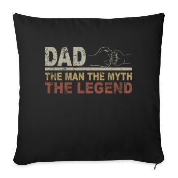 Tenue Retro Papa pour la fête des pères - Housse de coussin décorative 45 x 45 cm - noir - Devant