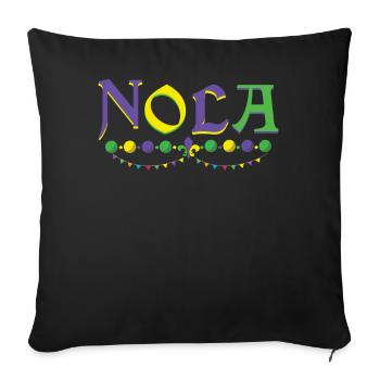 New Orleans Festival Parade Beads Mardi Gras - Sofakissenbezug 45 x 45 cm - Schwarz - Vorne