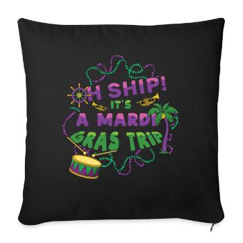Ship Mardi Cruise Festival Parade Beads Mardi Gras - Sofakissenbezug 45 x 45 cm - Schwarz - Vorne