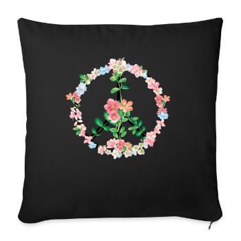 Peace Love Hippie Kostüm Tie Dye 60er 70er Jahre - Sofakissenbezug 45 x 45 cm - Schwarz - Vorne