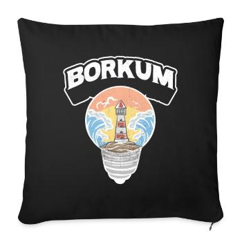 Borkum Ampoule Lighthouse Island Chemise - Housse de coussin décorative 45 x 45 cm - noir - Devant