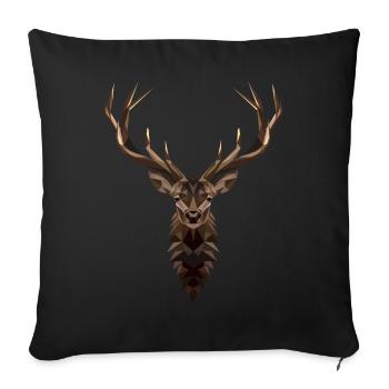 Geometric Deer - Polygon Art Deer - Low Po - Sofa pillowcase 17,3'' x 17,3'' (45 x 45 cm) - black - Front
