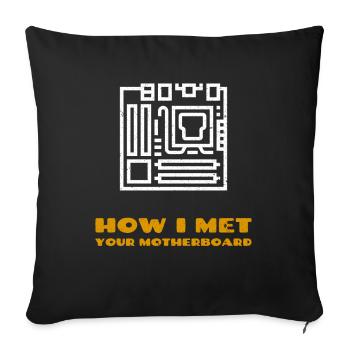 Funny Informative Geek T-shirt Motherboard Refer - Sofa pillowcase 17,3'' x 17,3'' (45 x 45 cm) - black - Front