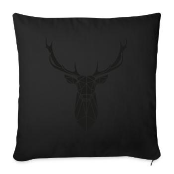Hirsche Geometrie T-Shirt Polygon Kunst Hirsche Or - Sofakissenbezug 45 x 45 cm - Schwarz - Vorne