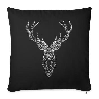 Hirsch Geometrie T-Shirt - Polygon Art Deer - Orig - Sofakissenbezug 45 x 45 cm - Schwarz - Vorne