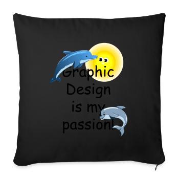 Funny meme graphic design, graphic design is my - Sofa pillowcase 17,3'' x 17,3'' (45 x 45 cm) - black - Front