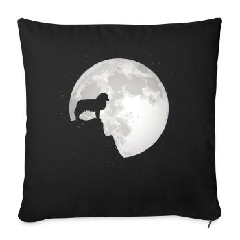Aussie Dog Owner Full Moon Australian Shepherd - Sofa pillowcase 17,3'' x 17,3'' (45 x 45 cm) - black - Front