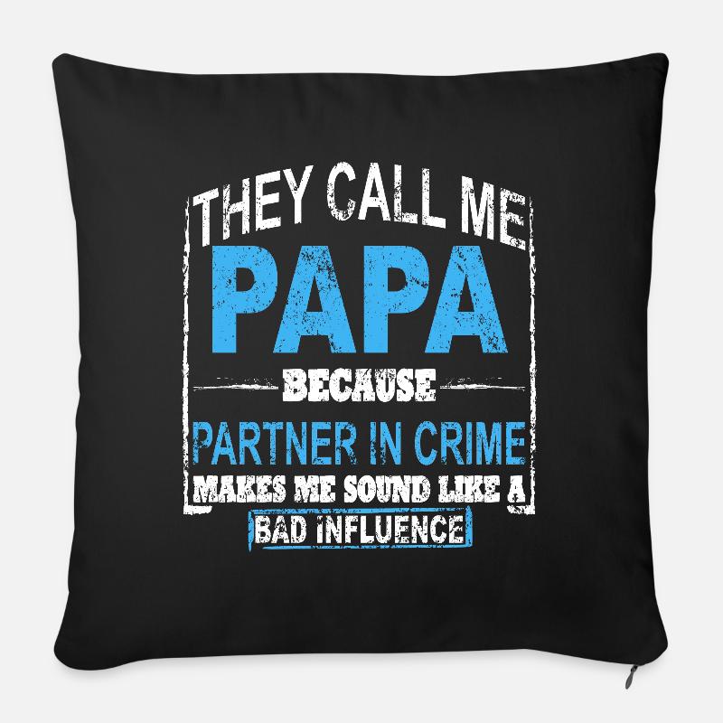Papa Opa Großeltern Geschenkidee Spruch - Sofakissenbezug 45 x 45 cm - Schwarz