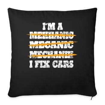 Idée cadeau de voiture mécanique - Housse de coussin décorative 45 x 45 cm - noir - Devant
