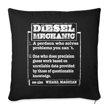 Idée cadeau de voiture mécanique - Housse de coussin décorative 45 x 45 cm - noir - Devant