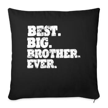 Grand frère fratrie famille - Housse de coussin décorative 45 x 45 cm - noir - Devant
