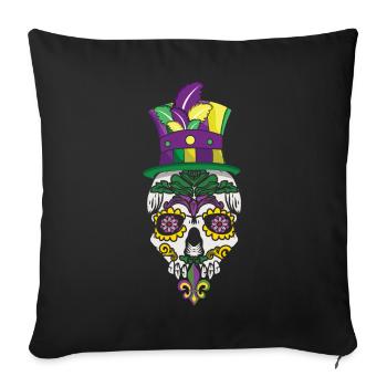 Sugar Bone Festival Parade Beads Mardi Gras - Sofa pillowcase 17,3'' x 17,3'' (45 x 45 cm) - black - Front