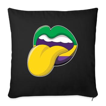 Tongue Lips Festival Parade Beads Mardi Gras - Sofakissenbezug 45 x 45 cm - Schwarz - Vorne